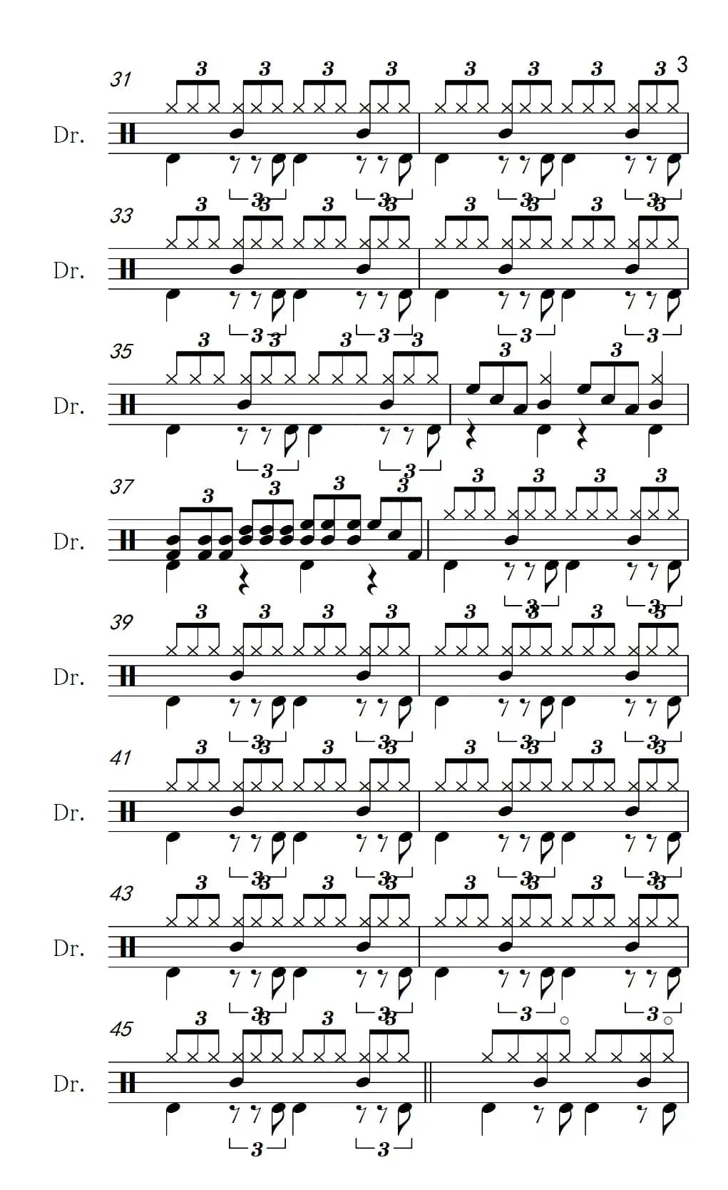 [墨]叶塞尼亚（架子鼓谱）