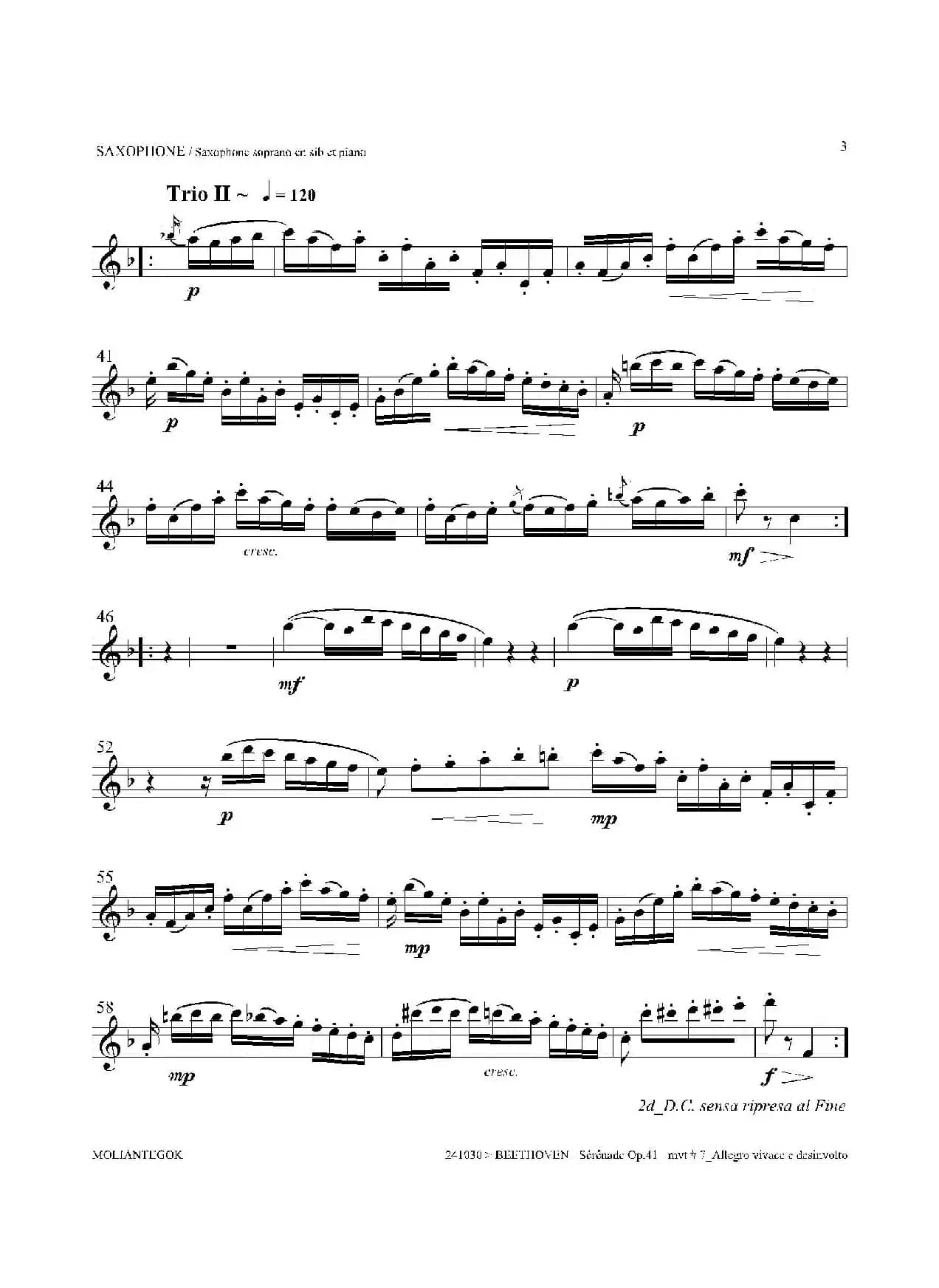 小夜曲 Op.41（高音萨克斯）