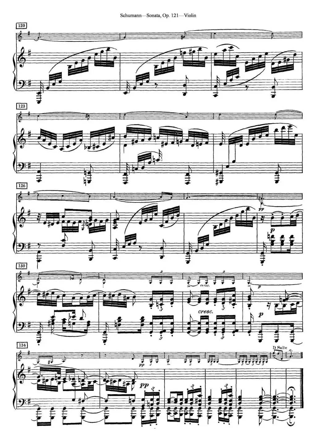 Violin Sonata Op.121（小提琴+钢琴伴奏）
