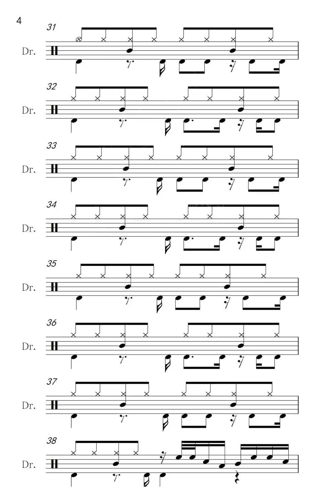 安妮（架子鼓谱）