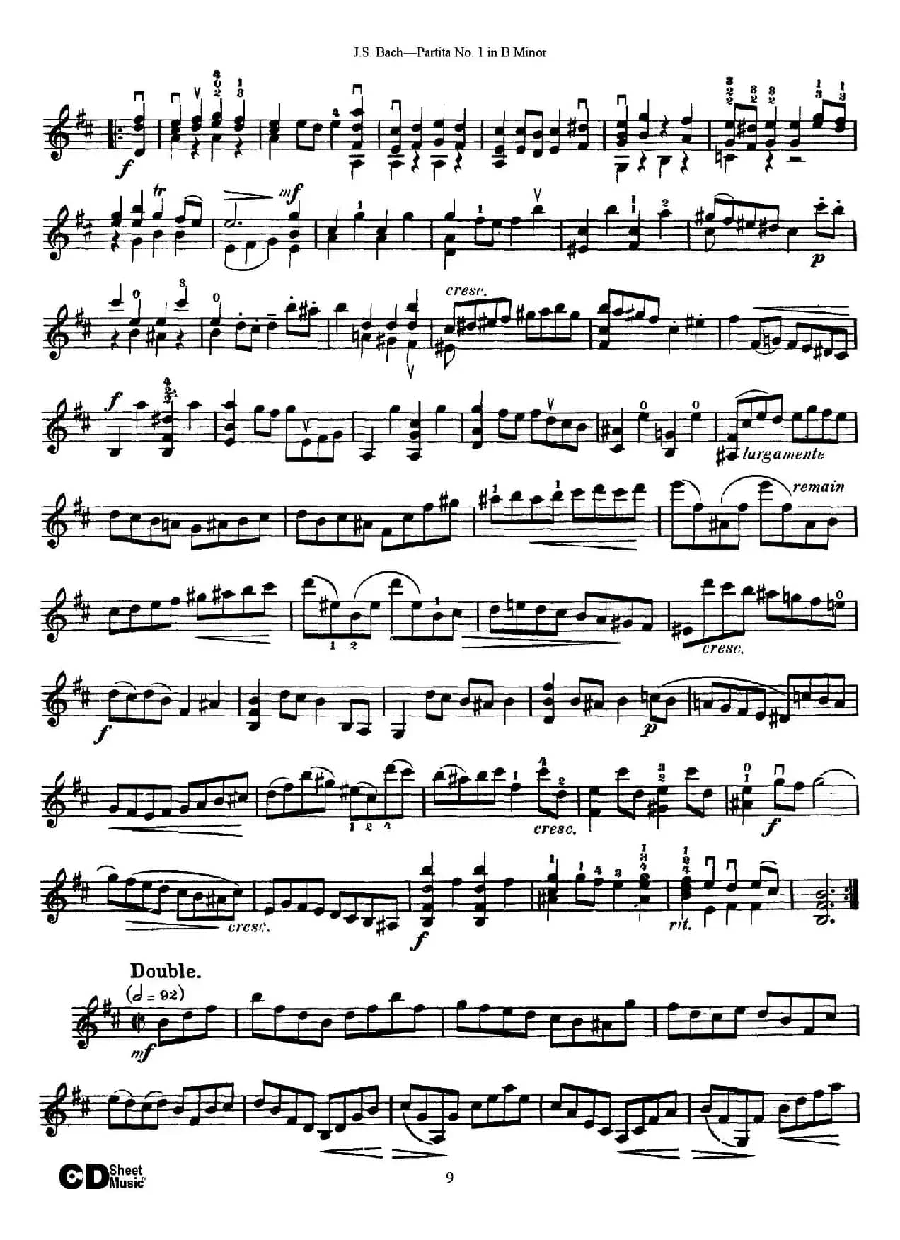 6 Violin Sonatas and Partitas 2.Partita No.1 B Minor