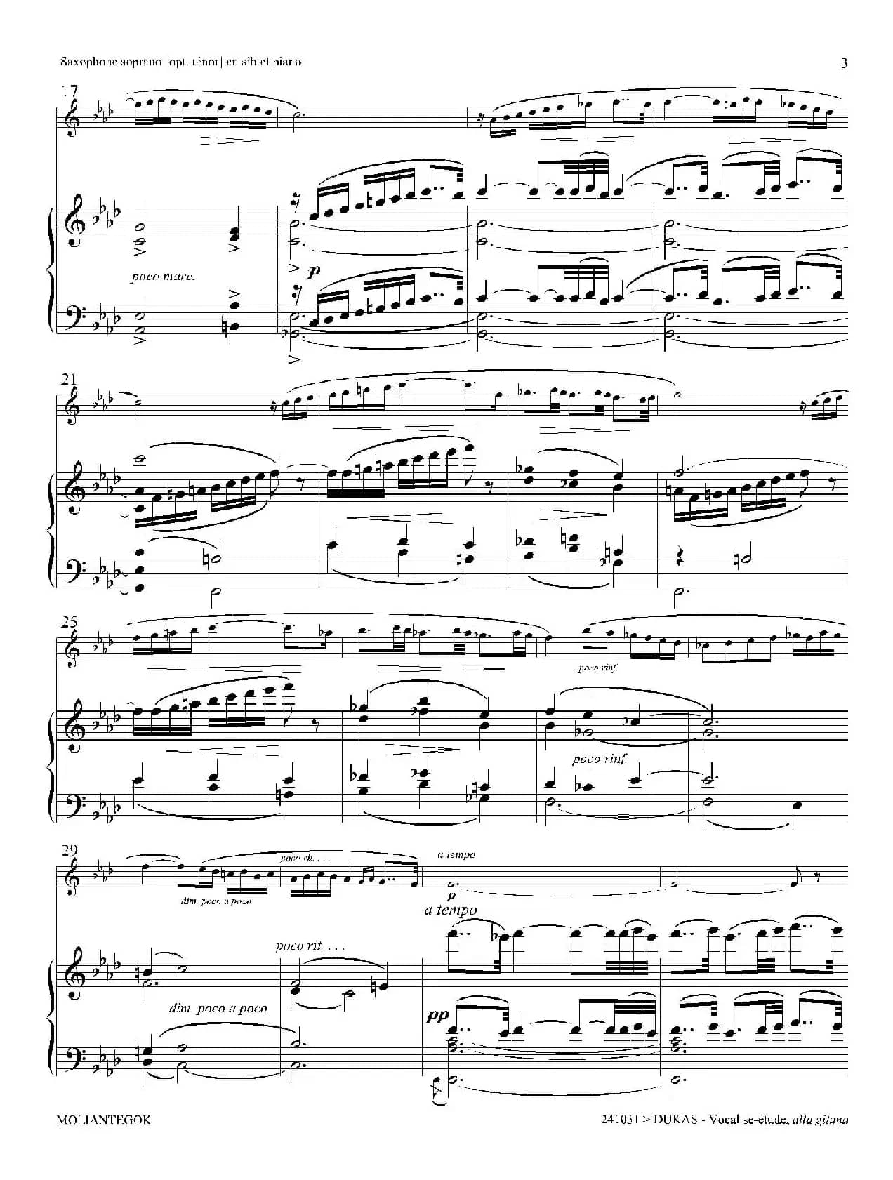 P·杜卡斯：练声曲（高音萨克斯+钢琴伴奏）