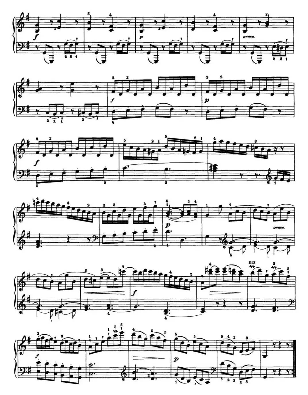 海顿 钢琴奏鸣曲 Hob XVI 39 in G major