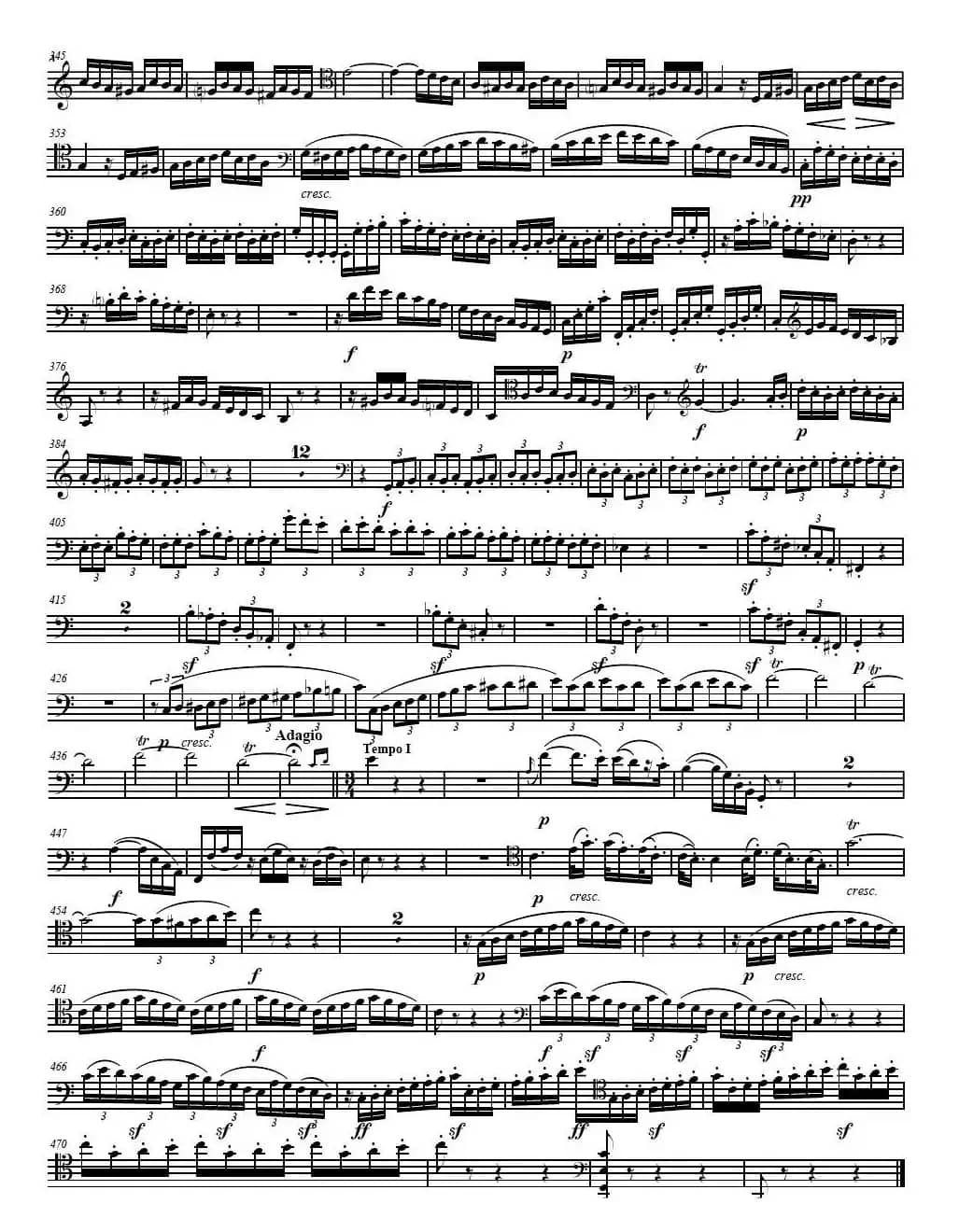 贝多芬 C大调三重协奏曲 第三乐章 作品56（大提琴分谱）