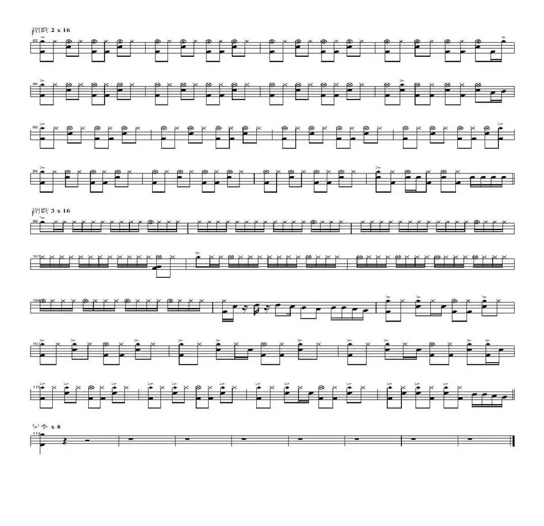 阳光宅男（架子鼓谱）