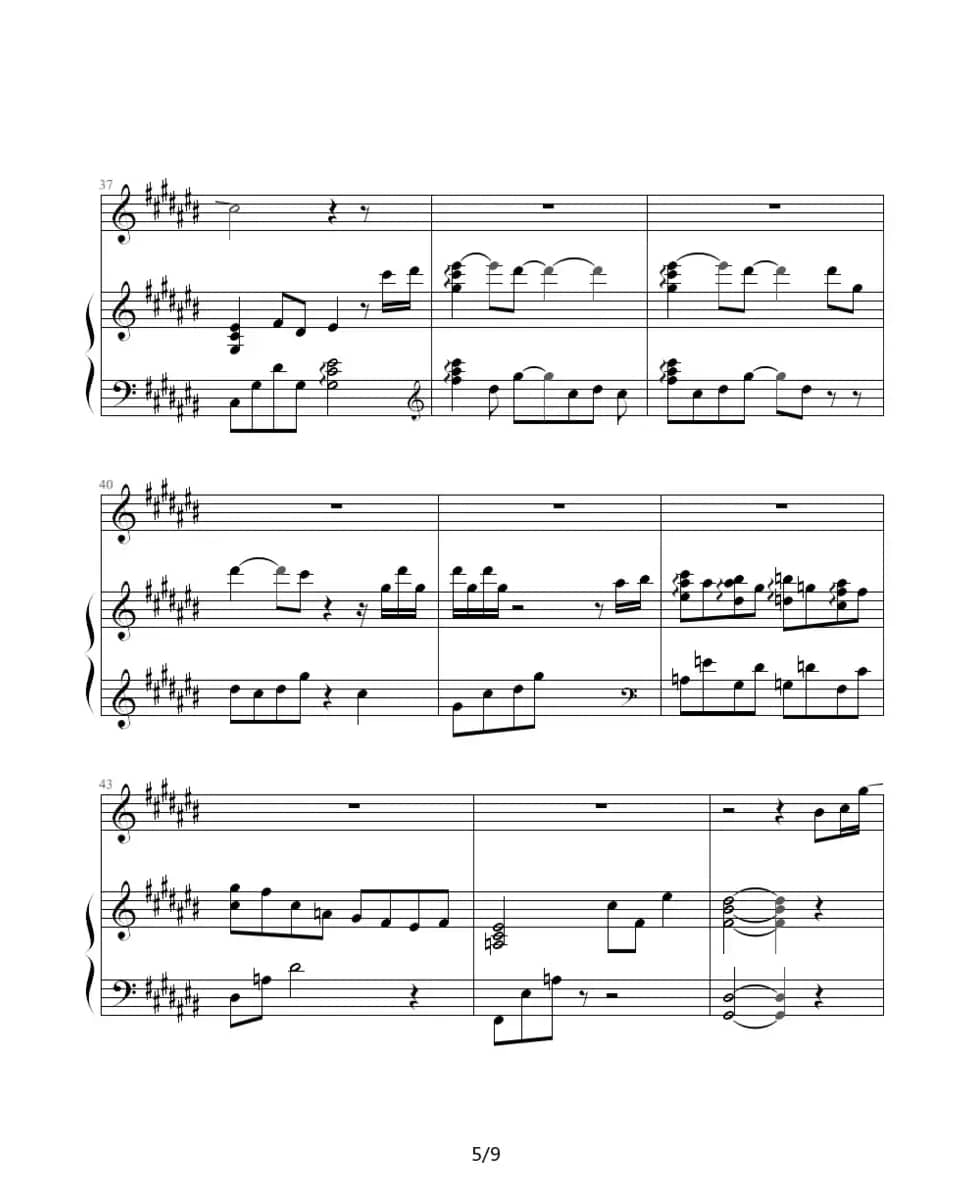 最想环游的世界（钢琴伴奏谱）