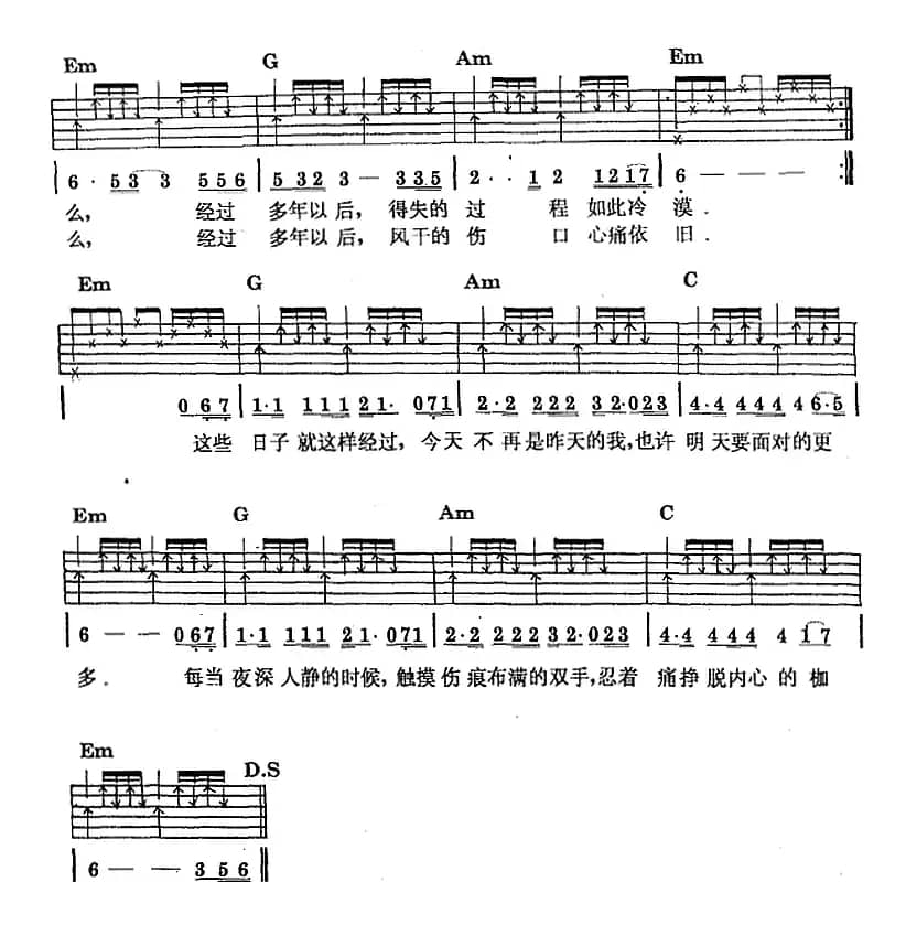 民族吉他弹唱：多年以后