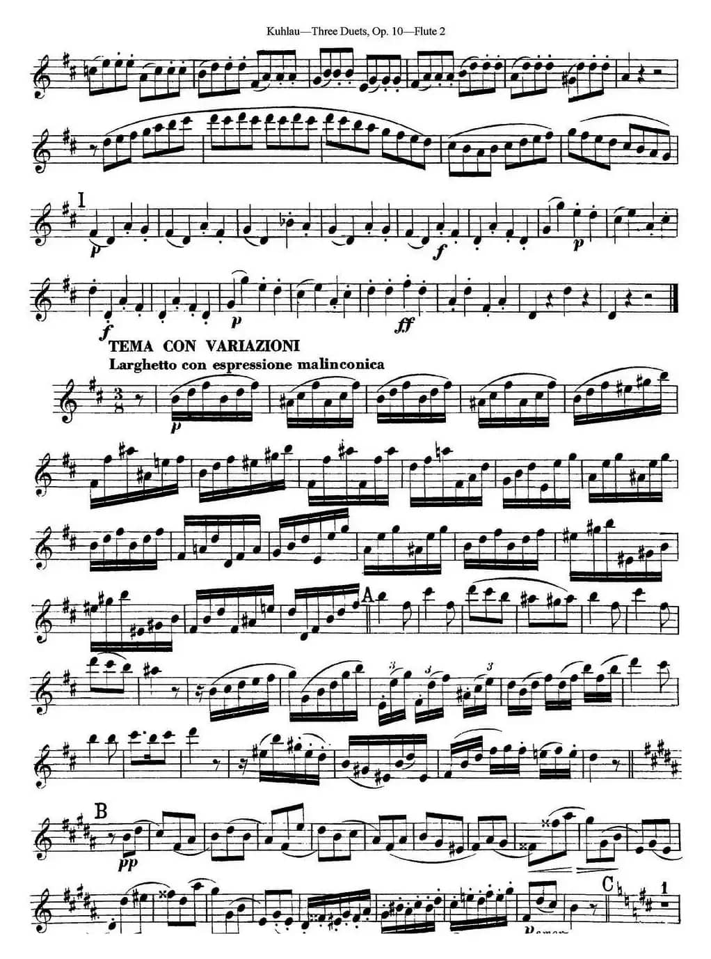 库劳长笛二重奏练习曲Op.10——Flute 2（No.2）