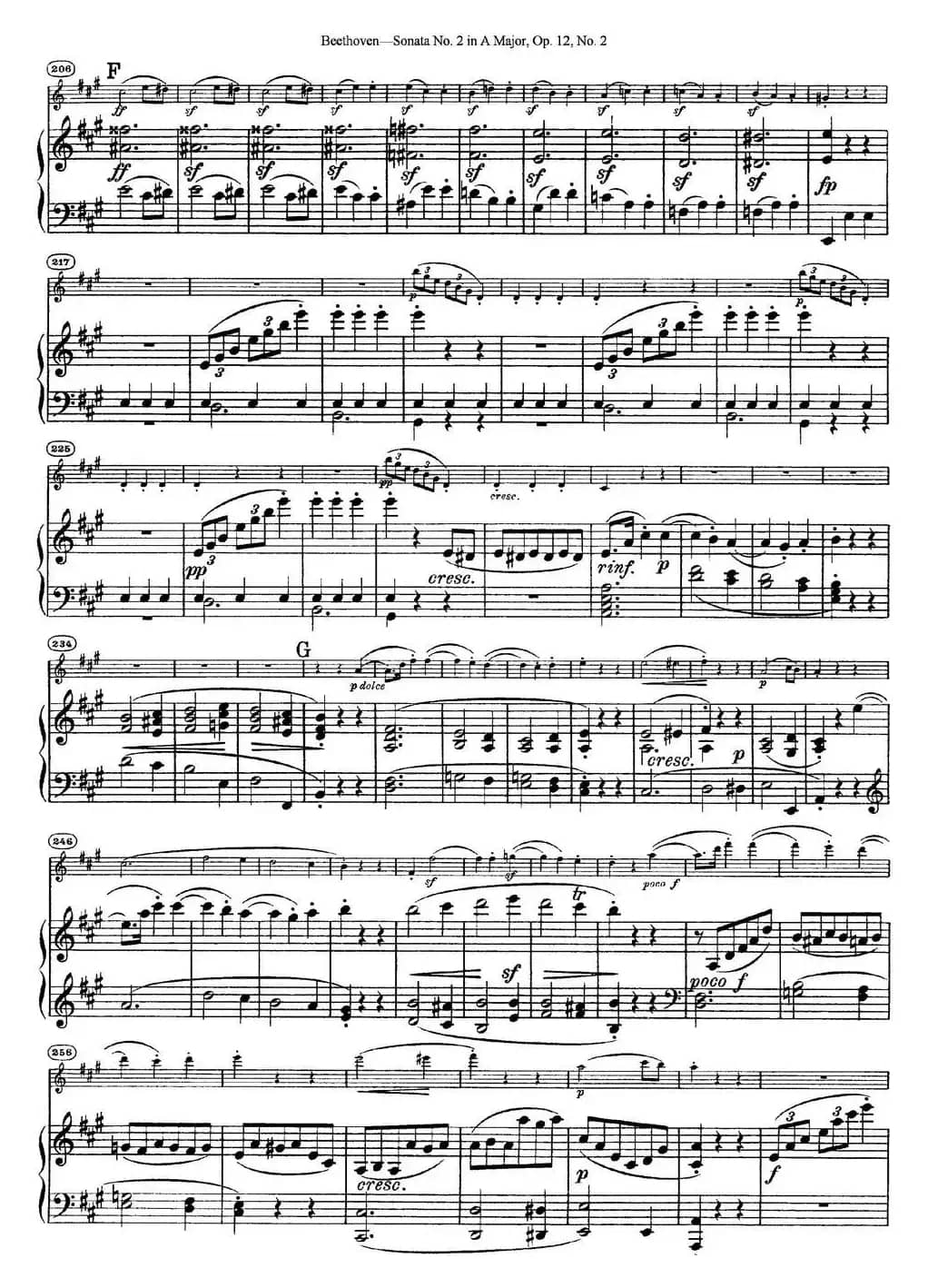 Violin Sonata No.2 in A Major Op.12 No.2（小提琴+钢琴伴奏）