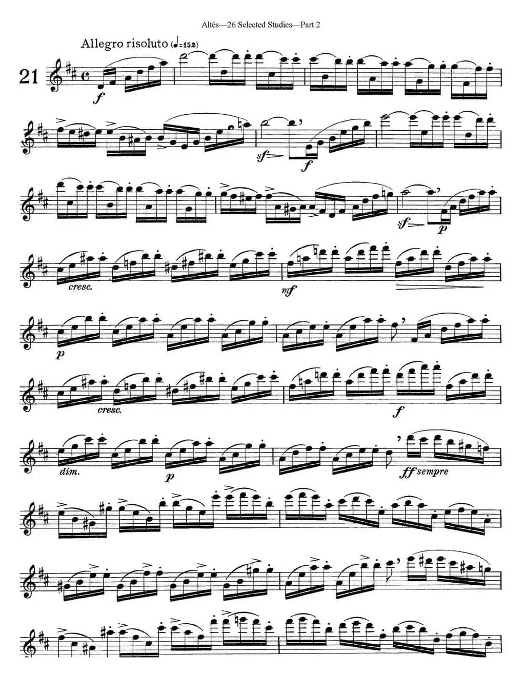 阿尔泰斯26首精选长笛练习曲（NO.21）