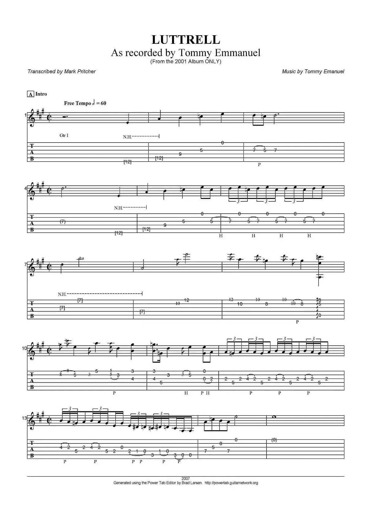 tommy emmanuel：luttrell（指弹吉他）