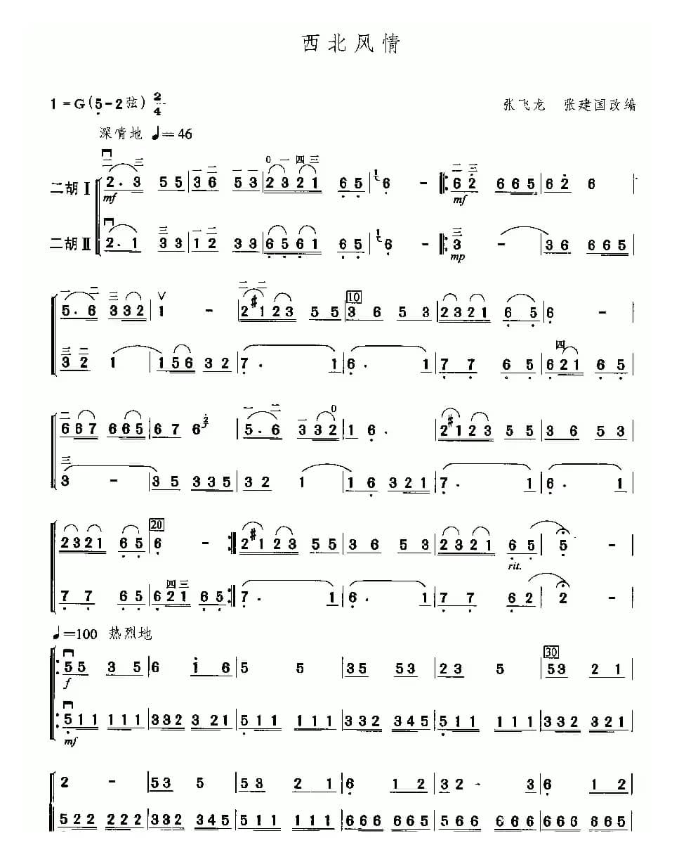 西北风情（二重奏）