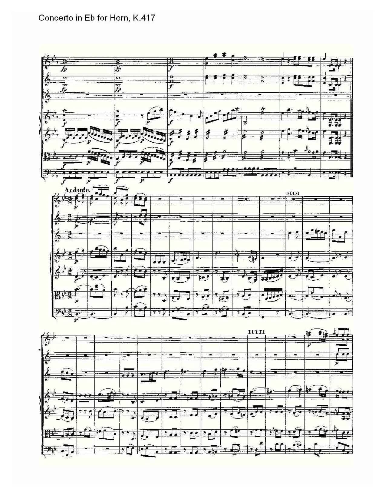 Concerto in Eb for Horn, K.417（Eb调法国号协奏曲, K.417）