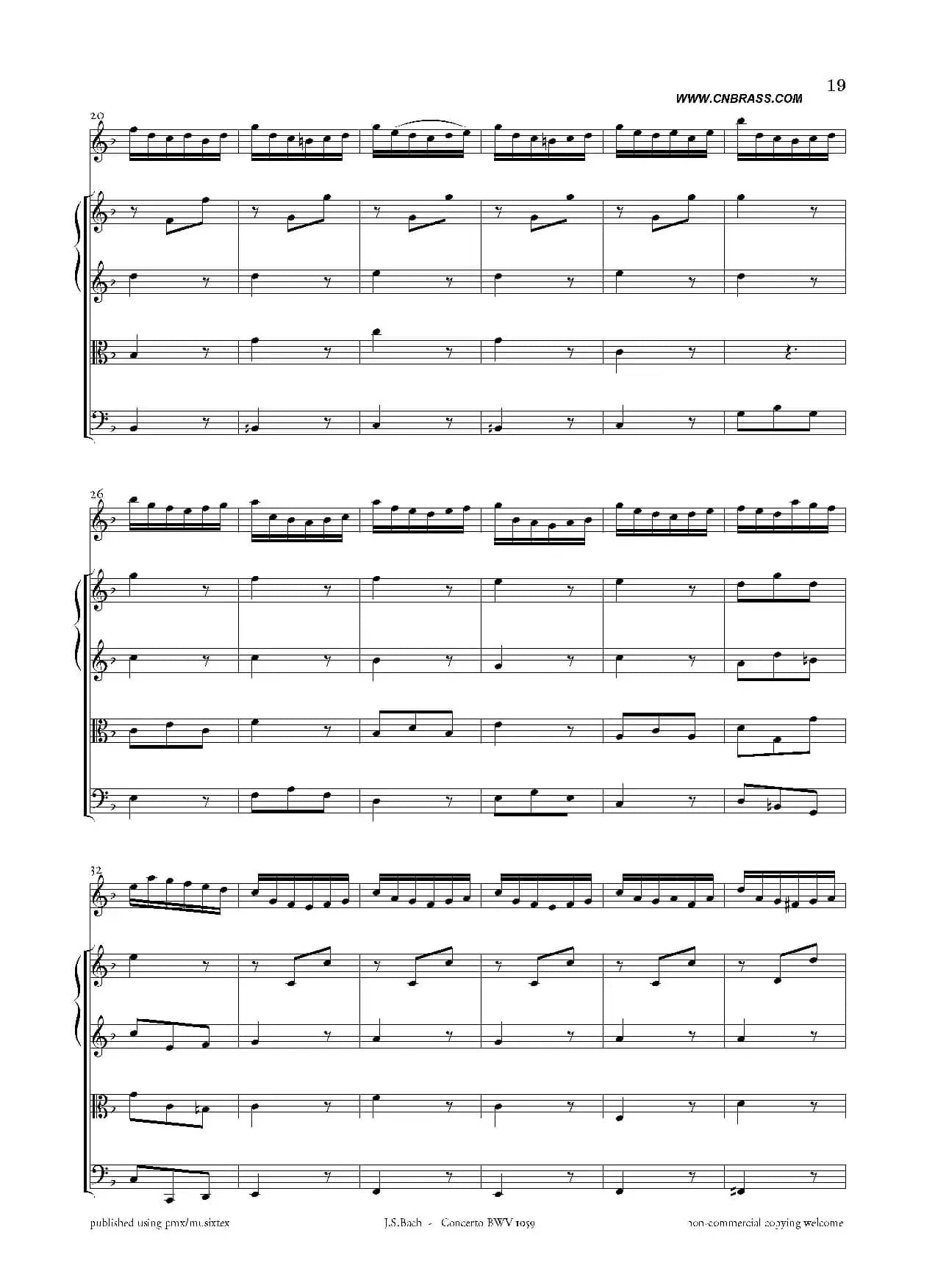 Concerto BWV 1059（双簧管与弦乐D小调协奏曲）