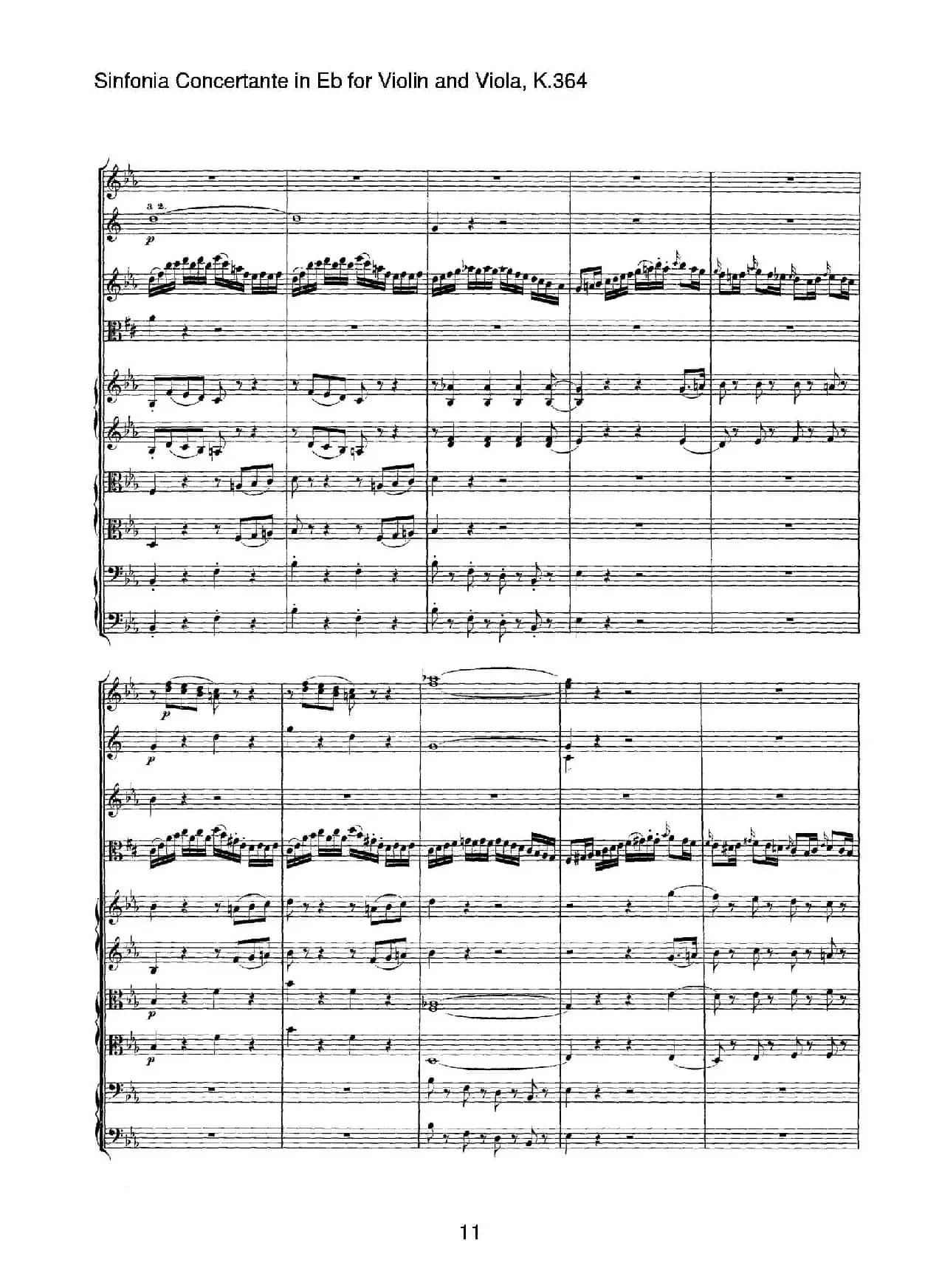 降E大调交响协奏曲（《Sinfonia Concertante in Eb》for Violin and Viola K.364）