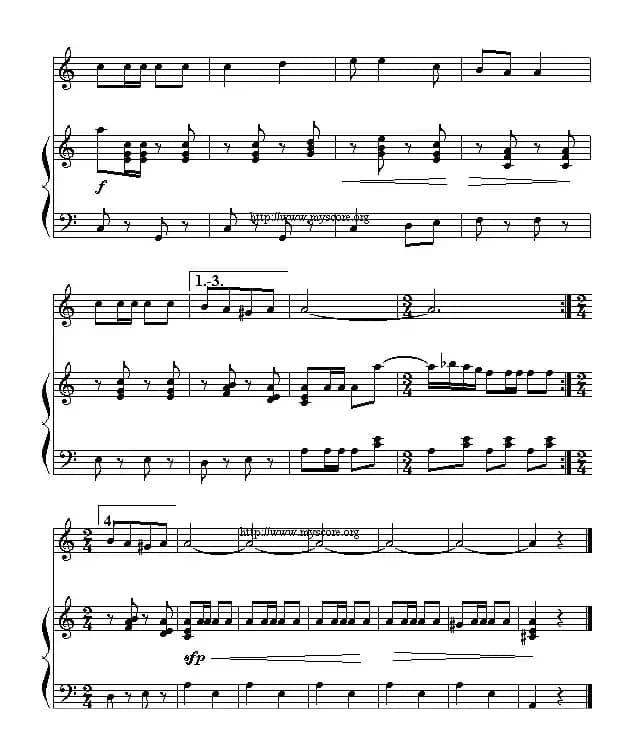 送我一支玫瑰花（钢琴伴奏谱）