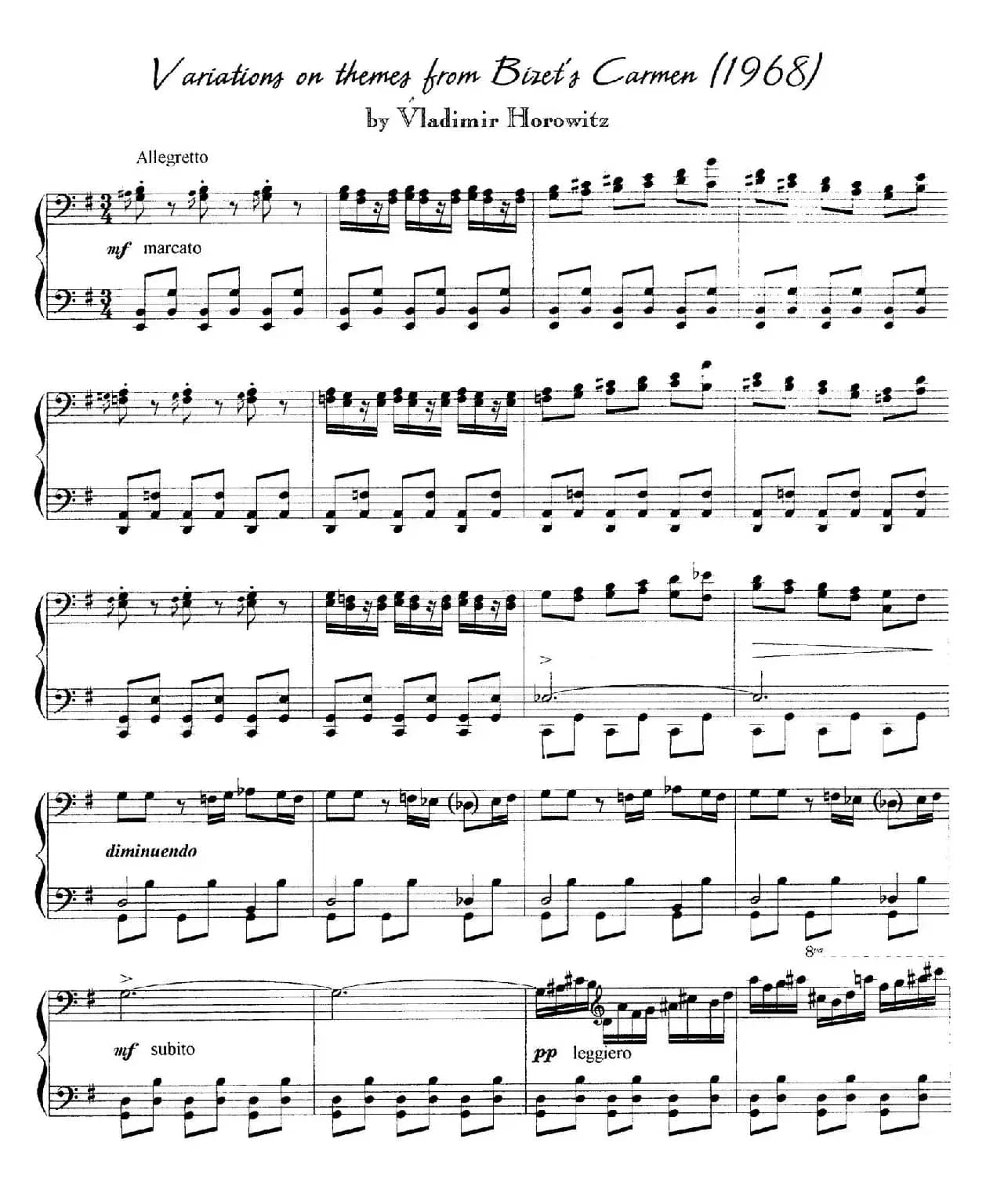 Carmen Variations 12 Pieces（12首卡门主题变奏曲·7—8）