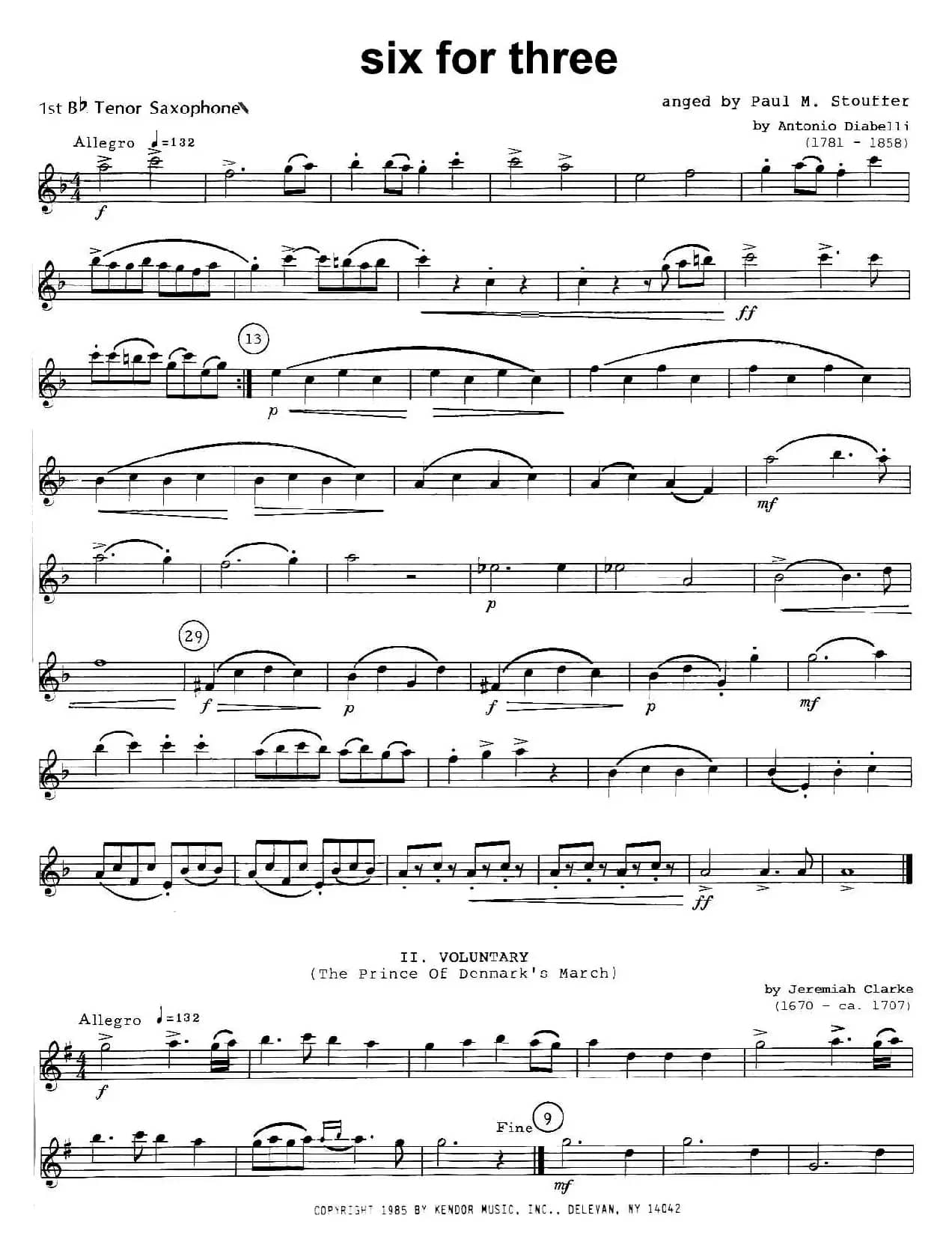 six for three（次中音三重奏第一萨克斯分谱）