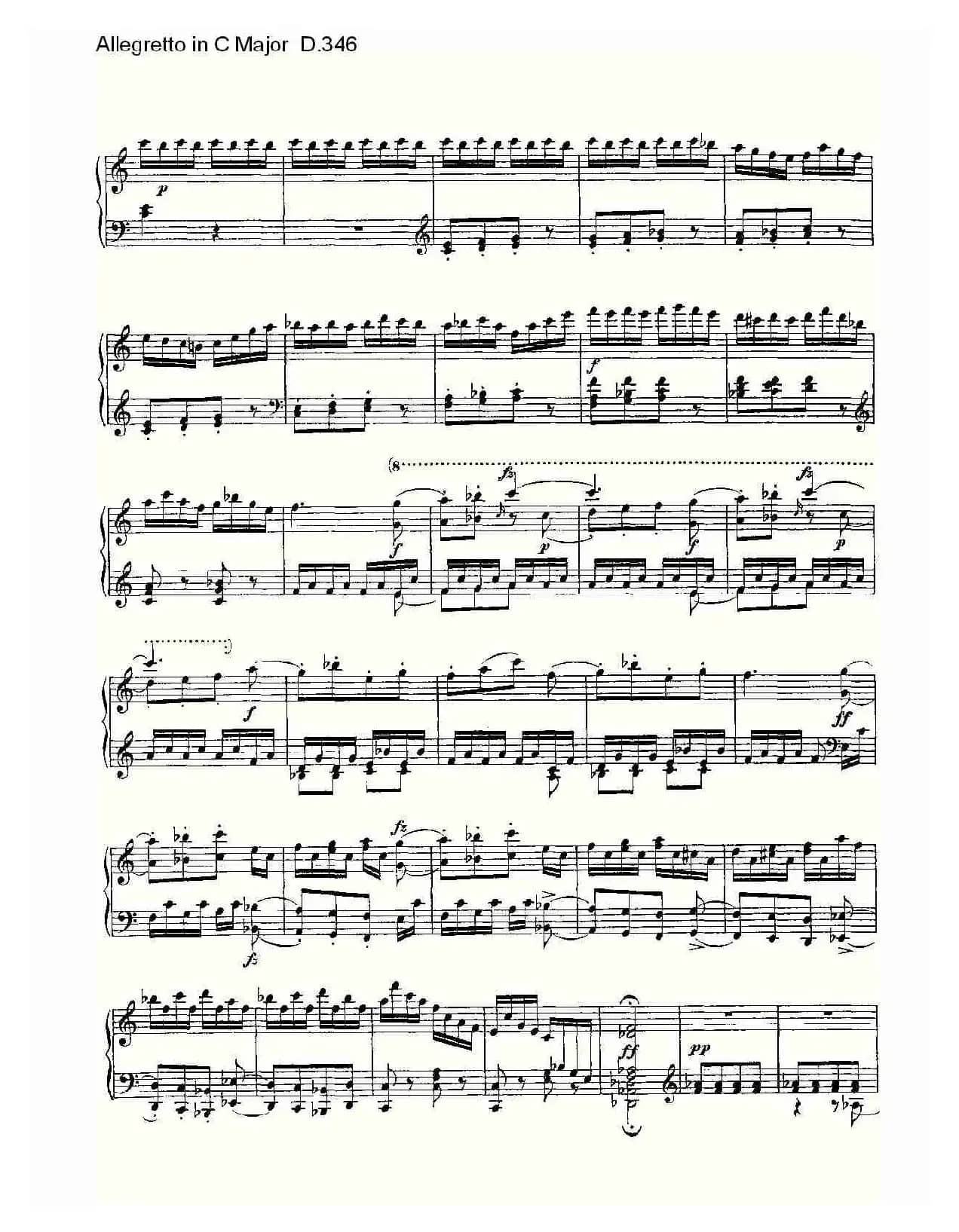 Allegretto in C Major D.346（C大调快板D.346）