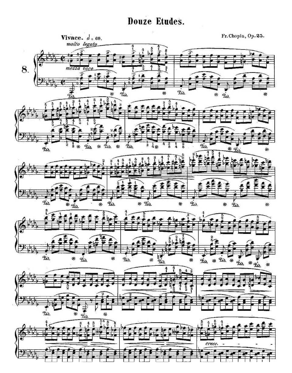 肖邦钢琴练习曲，Op.25之八