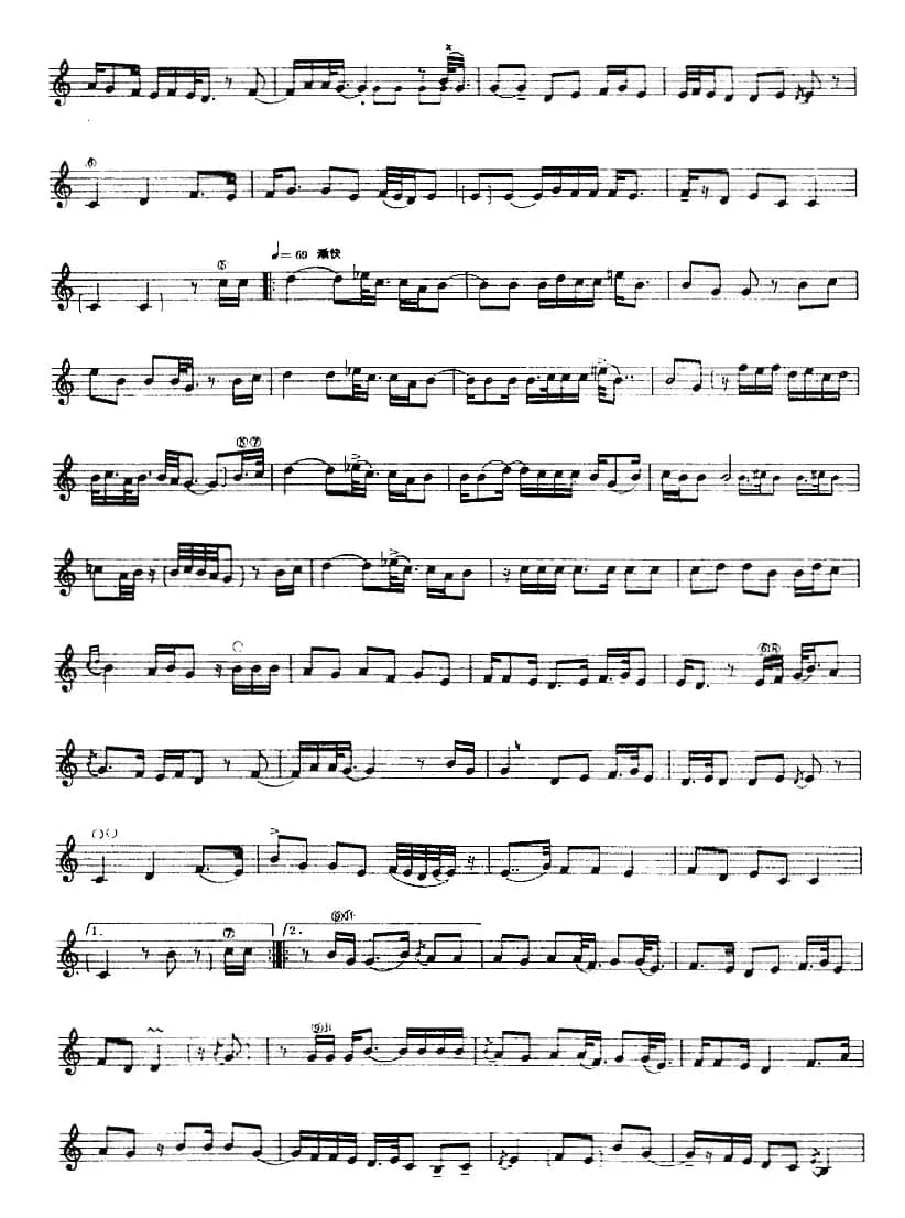 十二木卡姆：Ⅵ 乌扎勒木卡姆 276——286（主旋律谱）