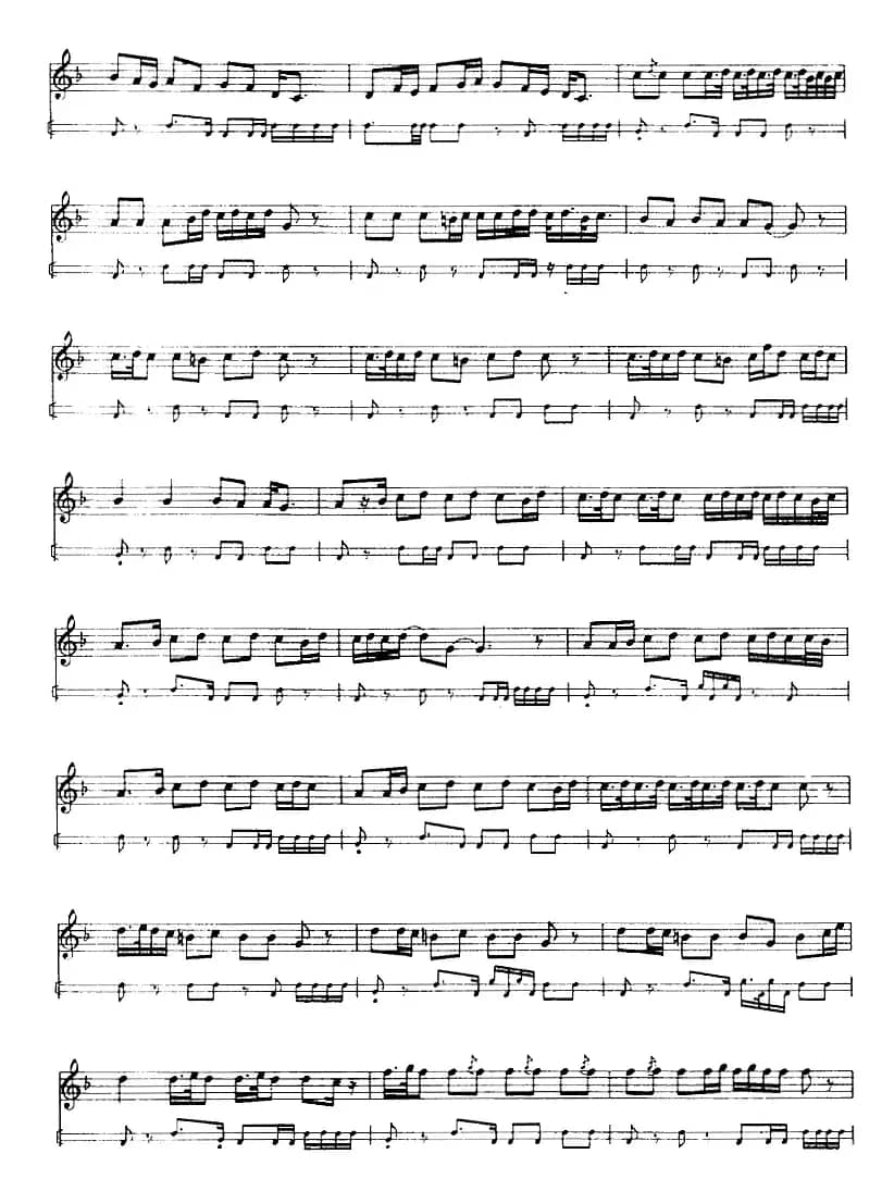 十二木卡姆：Ⅲ 木夏乌热克木卡姆 147——155（主旋律谱）