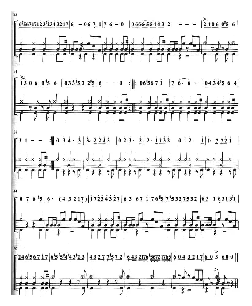 化妆舞会（架子鼓、主旋律+鼓谱）