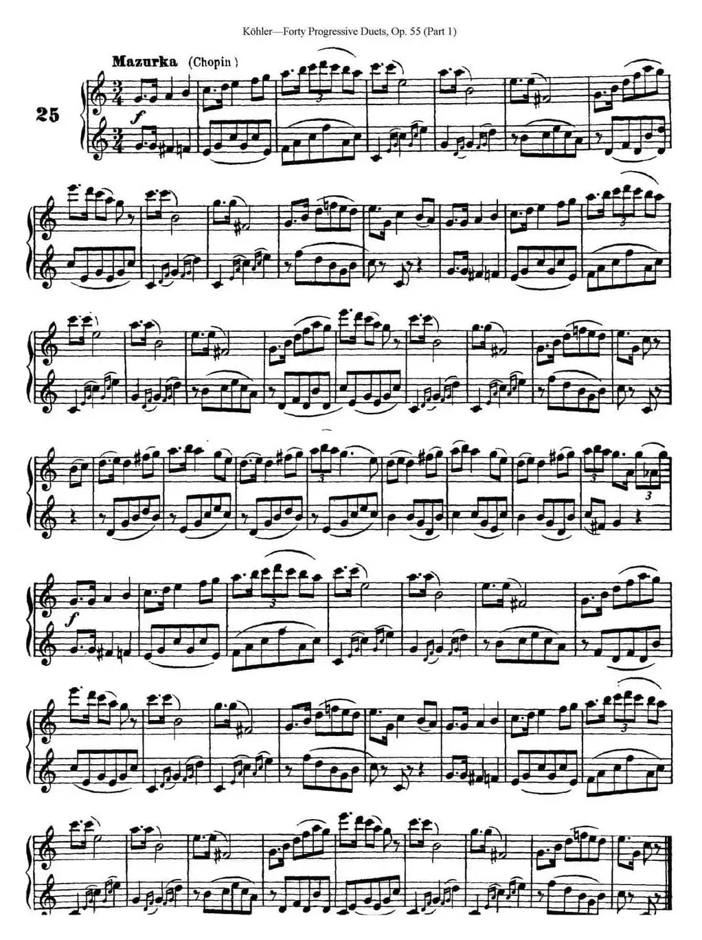 柯勒40首长笛提高练习曲OP.55（NO.25）