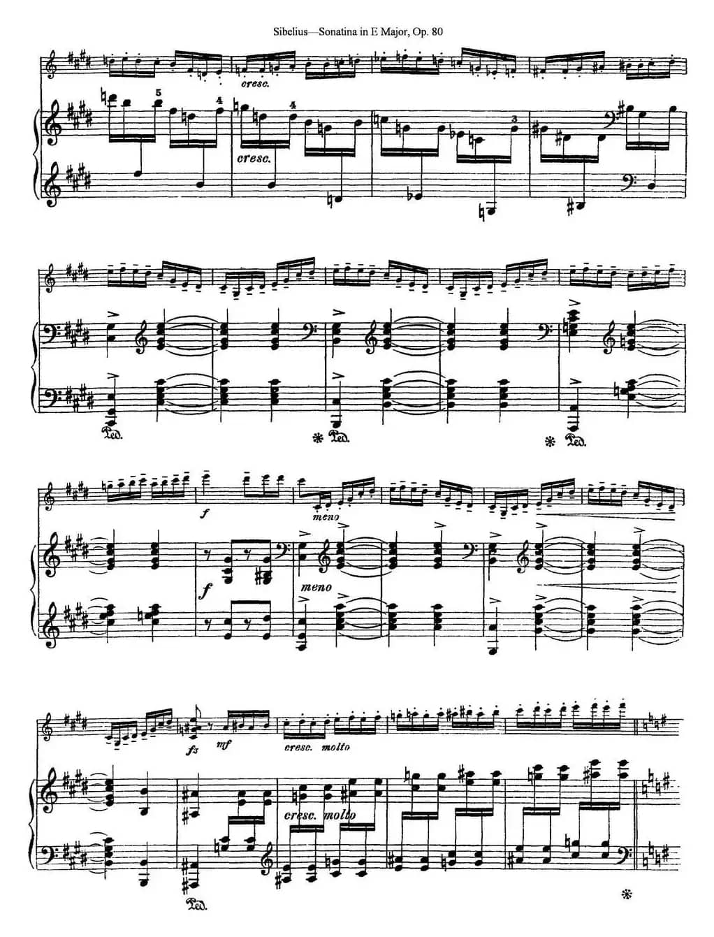 Violin Sonatina in E Major Op.80（小提琴+钢琴伴奏）