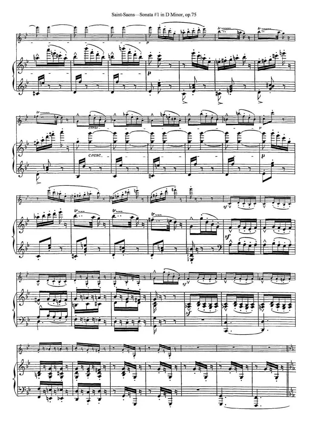 Violin Sonata No.1 in D Minor Op.75（小提琴+钢琴伴奏）