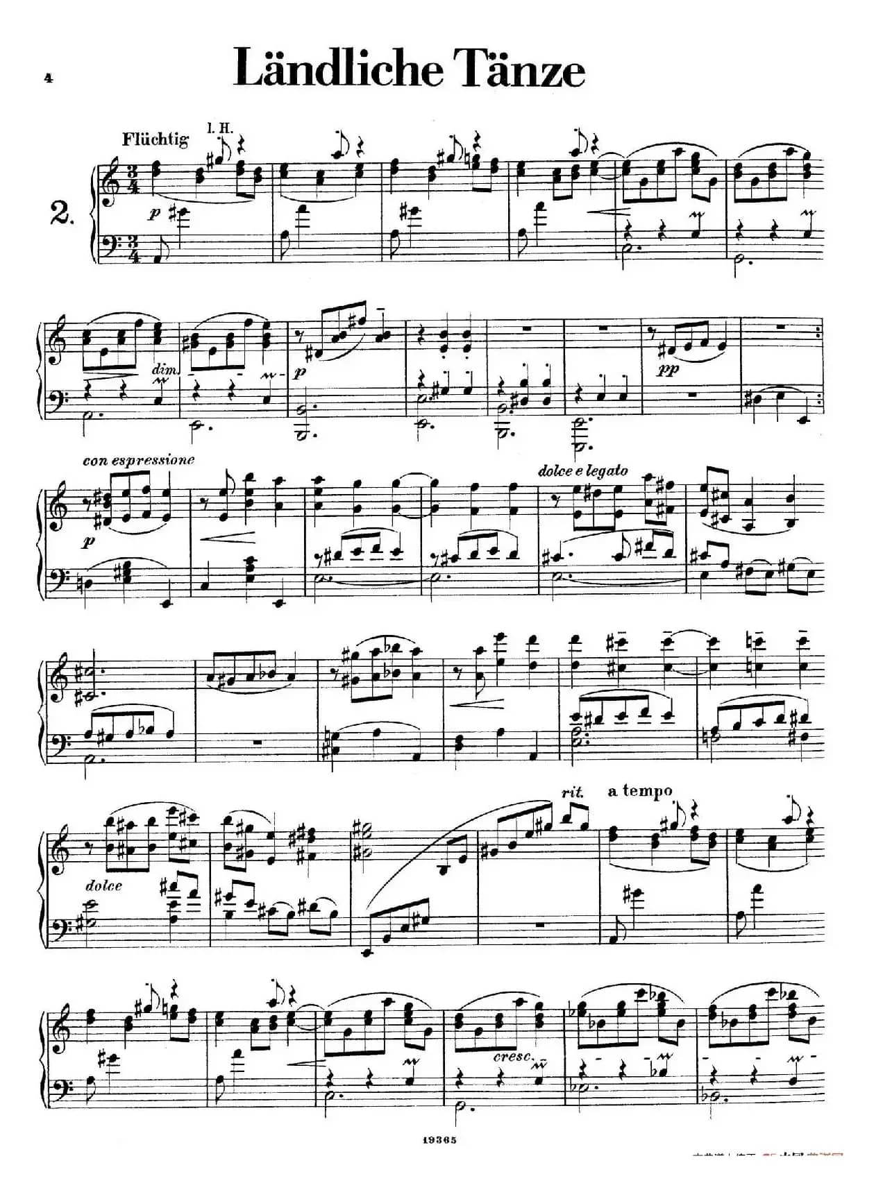 Landliche Tanzee Op.1(乡村舞曲·2. a小调)
