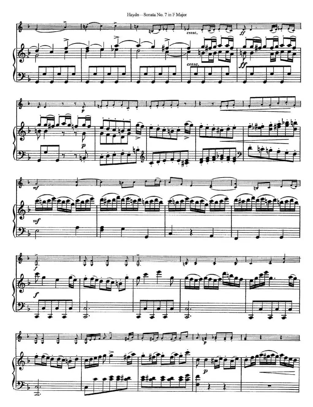 Violin Sonata No.7 in F Major（小提琴+钢琴伴奏）