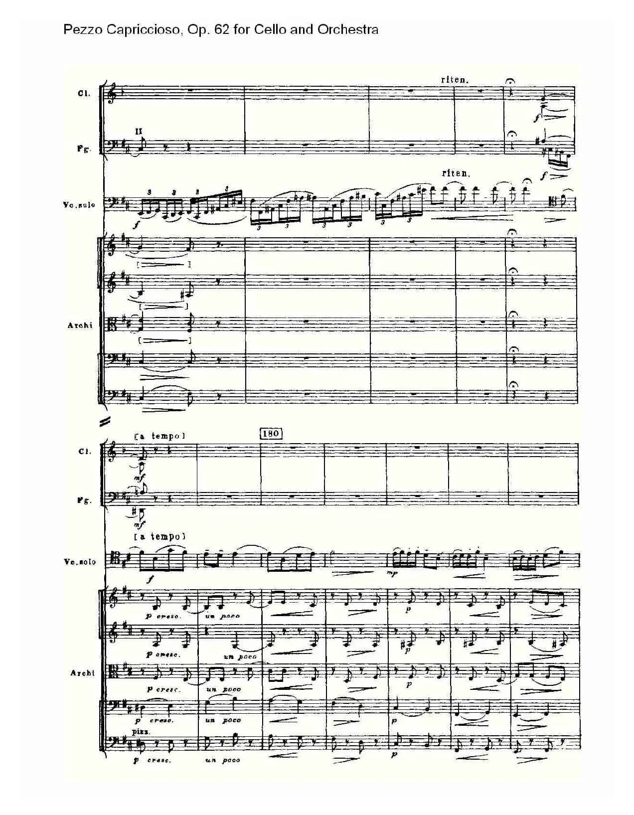 Pezzo Capriccioso, Op.62（大提琴与管弦乐）