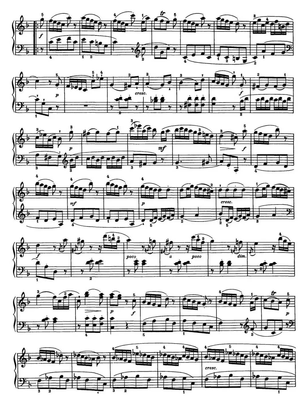 海顿 钢琴奏鸣曲 Hob XVI 47 in F major