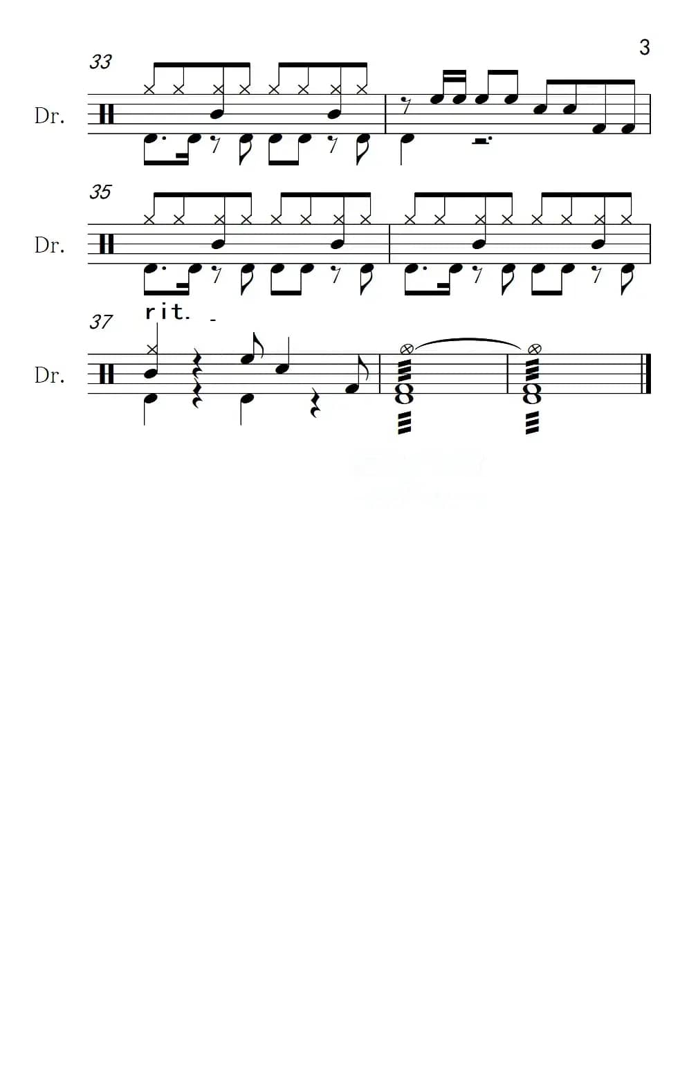 世界多美丽（架子鼓谱）