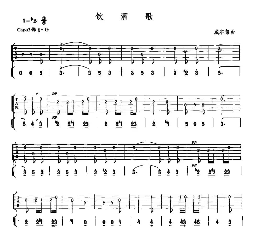 饮酒歌（歌剧《茶花女》选曲）