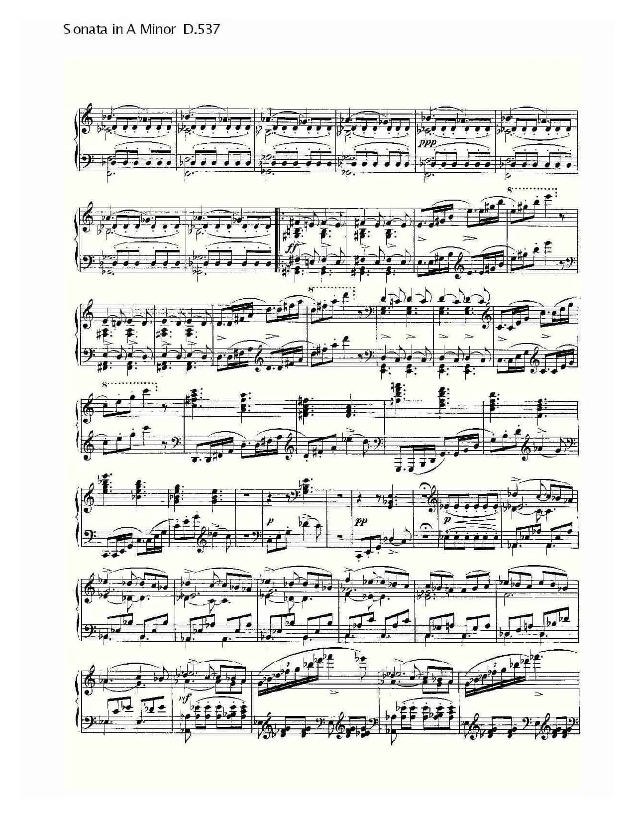 Sonata in A Minor D.537（A小调奏鸣曲 D.537）
