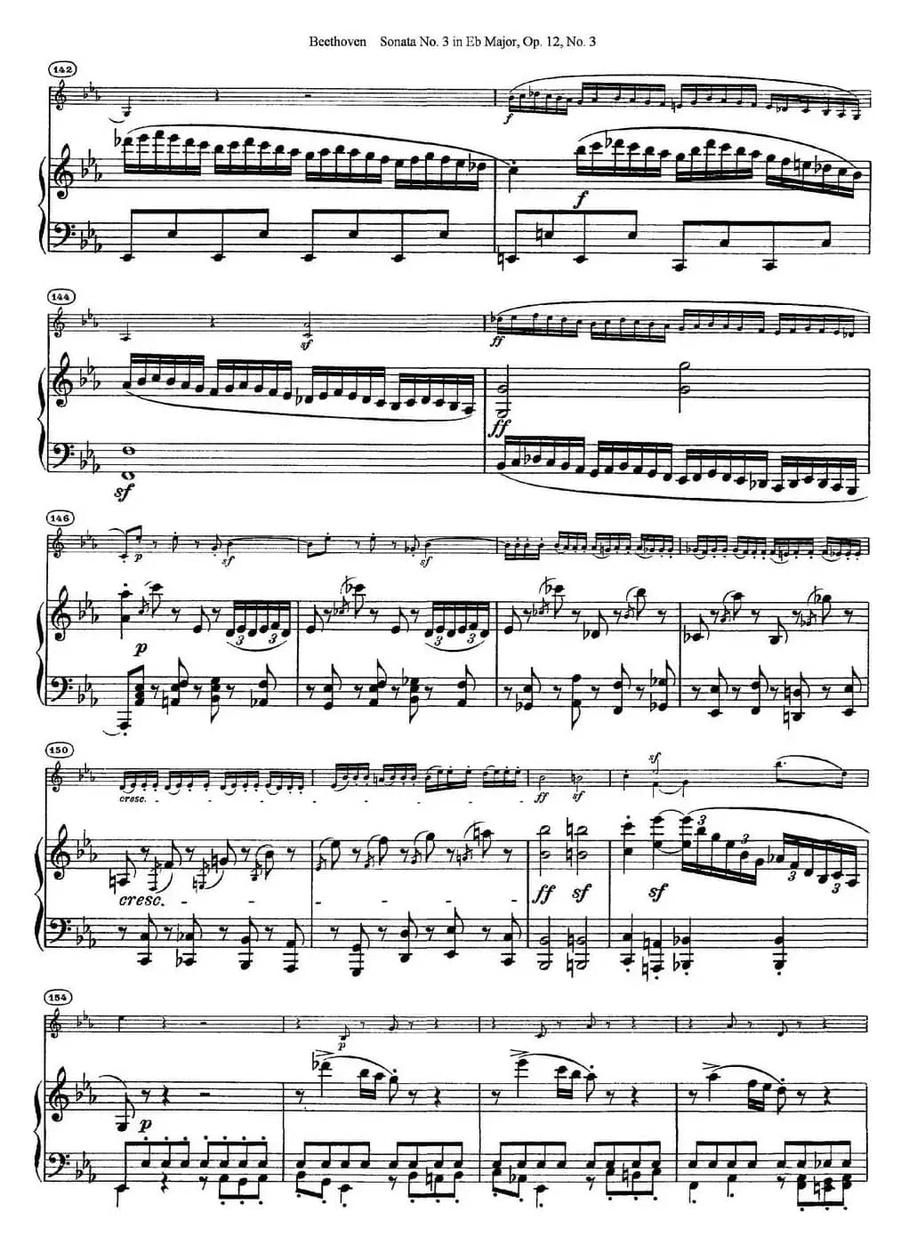 Violin Sonata No.3 in Eb Major Op.12 No.3（小提琴+钢琴伴奏）