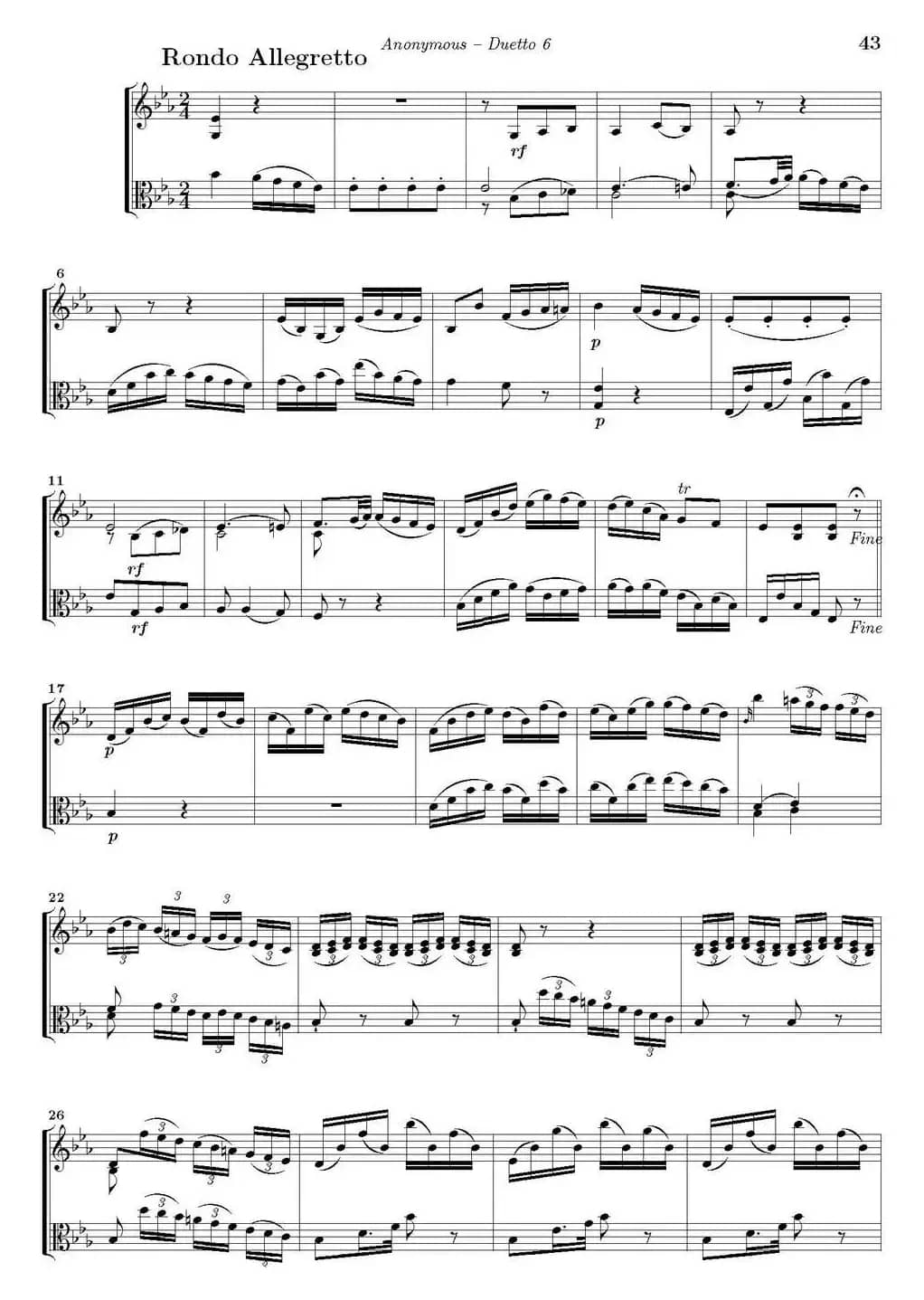 Duetto 6（小提琴+中提琴）