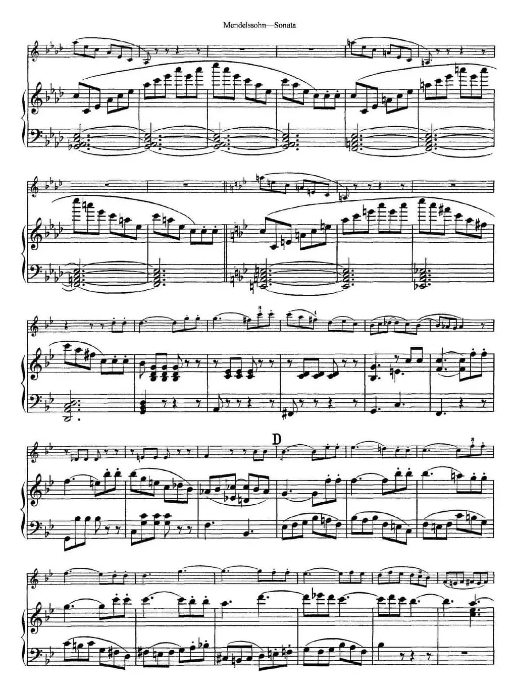 Mendelssohn Violin Sonata（小提琴+钢琴伴奏）