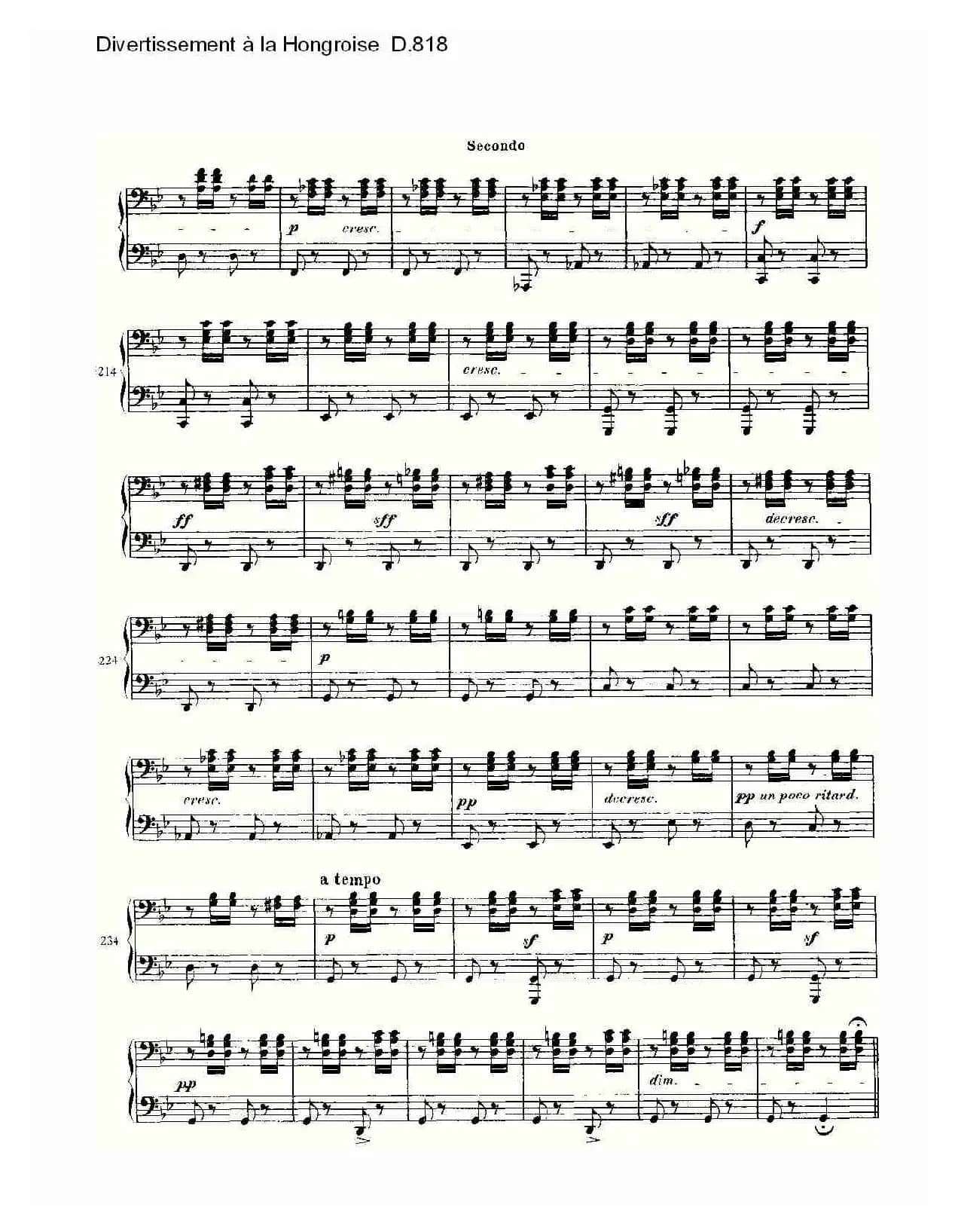 Divertissement à la Hongroise D.818