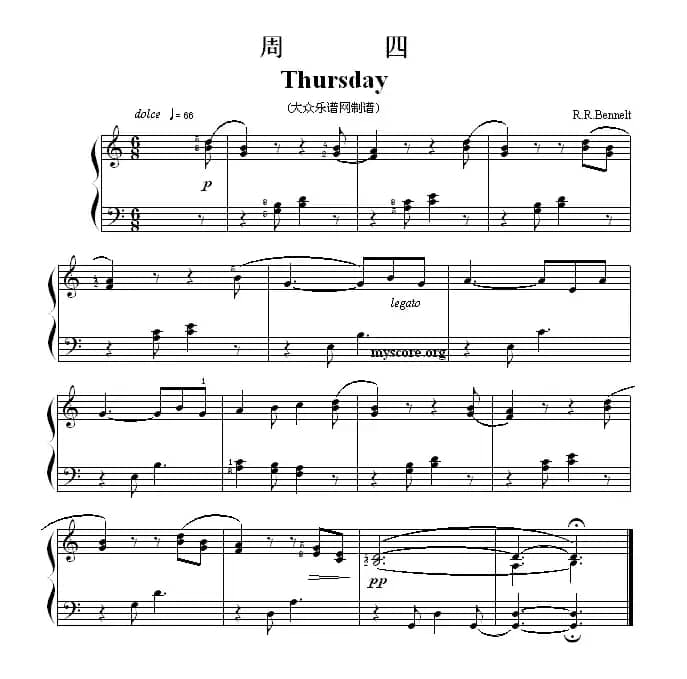 考级初级曲目：周四（Thursday）