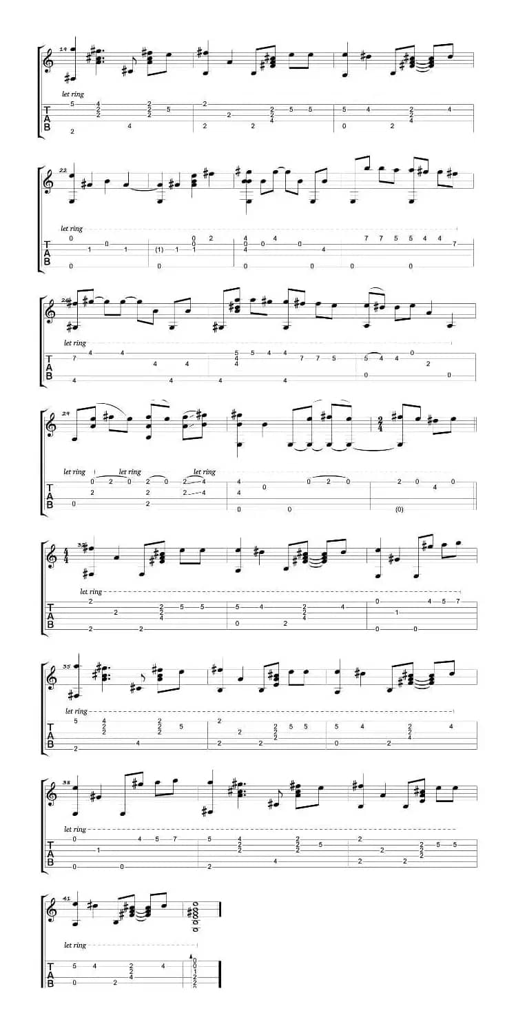 午后的出发（卢家宏指弹吉他谱）