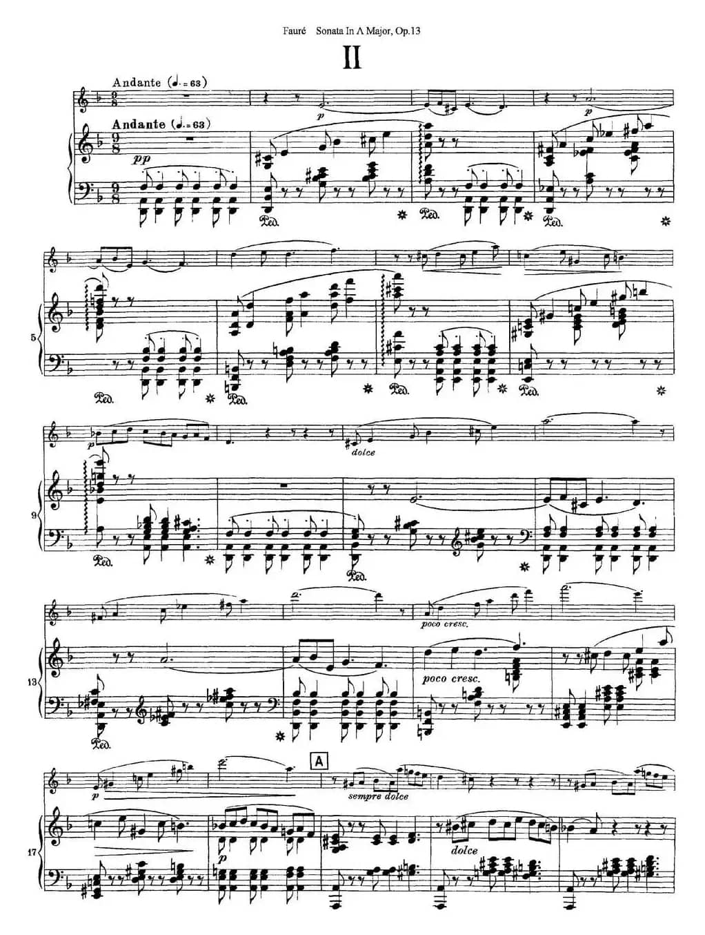 Violin Sonata No.1 Op.13（小提琴+钢琴伴奏）