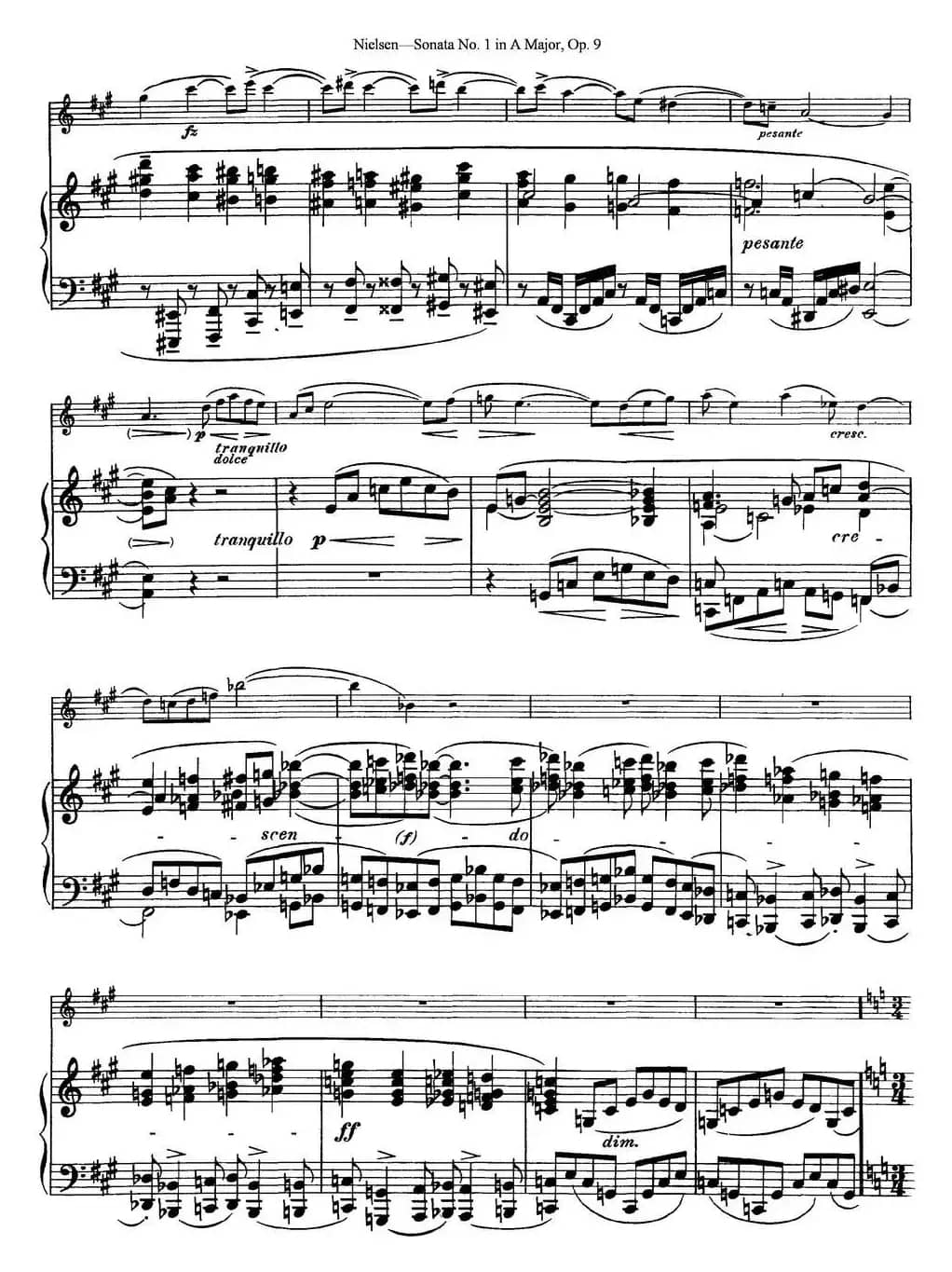 Violin Sonata No.1 in A Major Op.9（小提琴+钢琴伴奏）