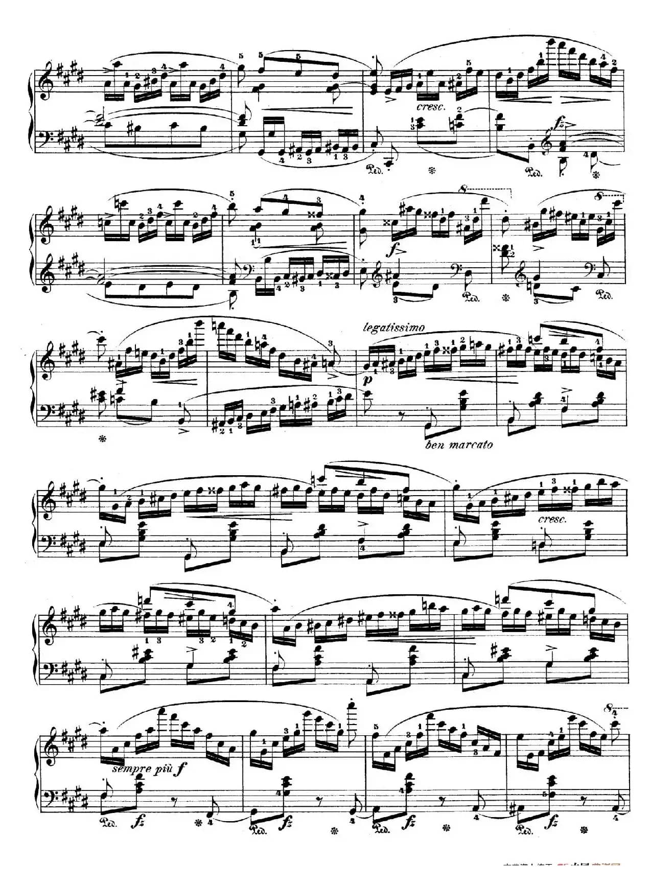 e小调第一钢琴协奏曲 Op.11((钢琴独奏版·第三乐章)