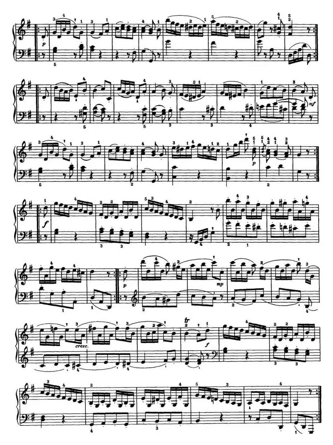 海顿 钢琴奏鸣曲 Hob XVI 27 in G major