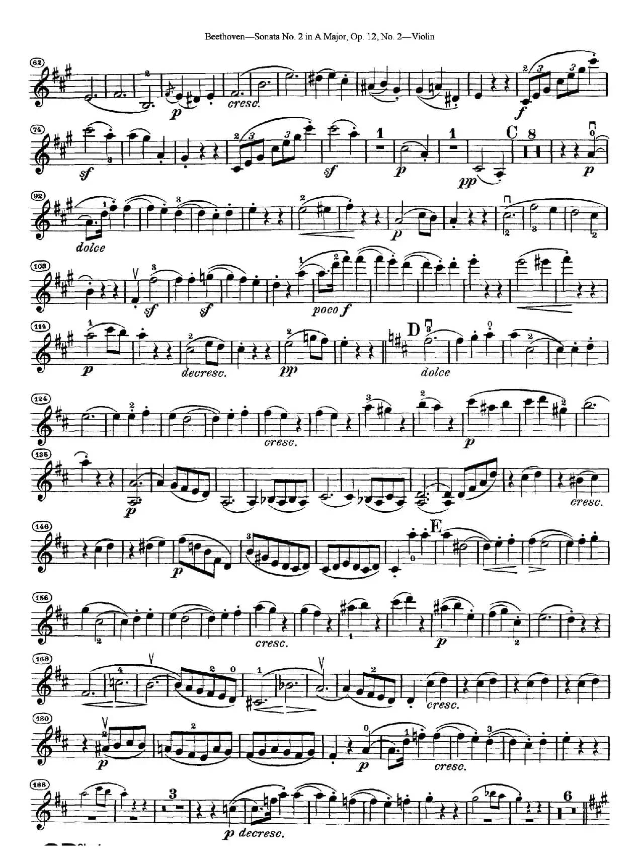 A大调第二小提琴奏鸣曲（Sonata No.2 in A Major Op.12,No.2）