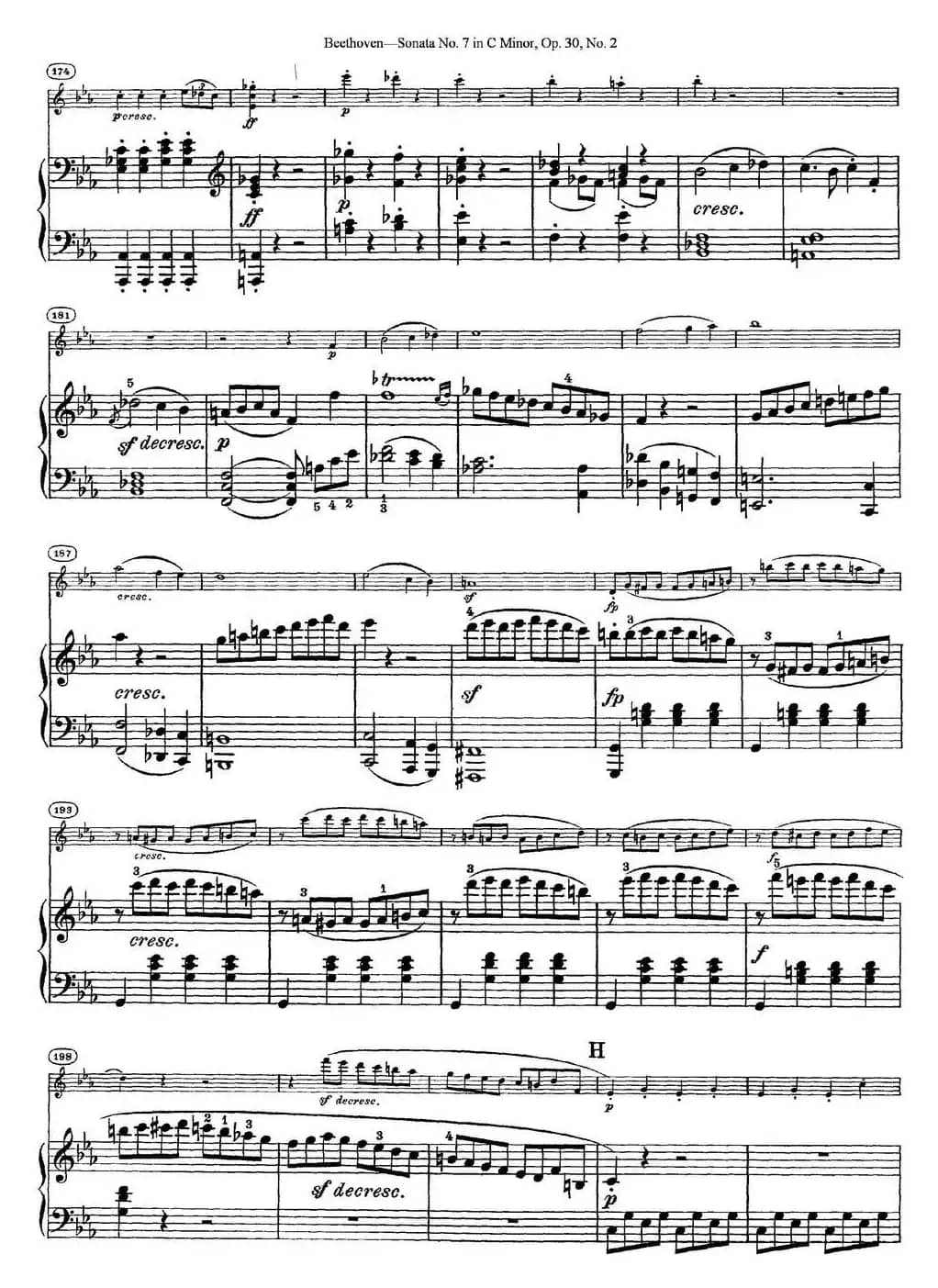 Violin Sonata No.7 in C Minor Op.30 No.2（小提琴+钢琴伴奏）