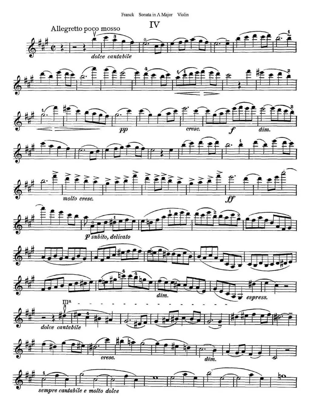 Franck Sonata in A Major